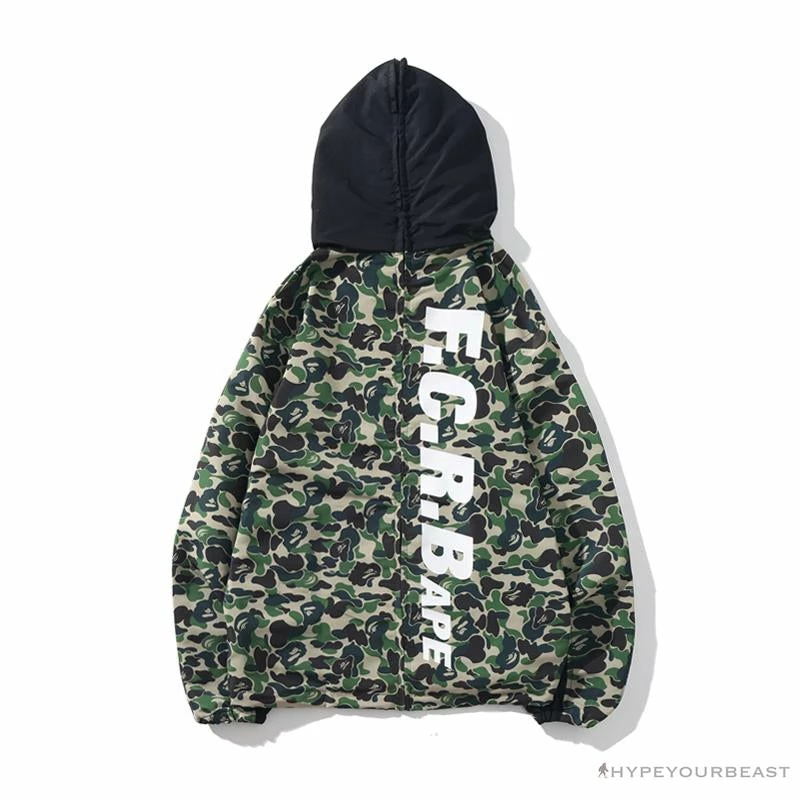 Hypeyourbeast BAPE X FCRB Joint Double Zip Camouflage Hoodie 'GREEN' 2 Hypeyourbeast BAPE X FCRB Joint Double Zip Camouflage Hoodie 'GREEN'