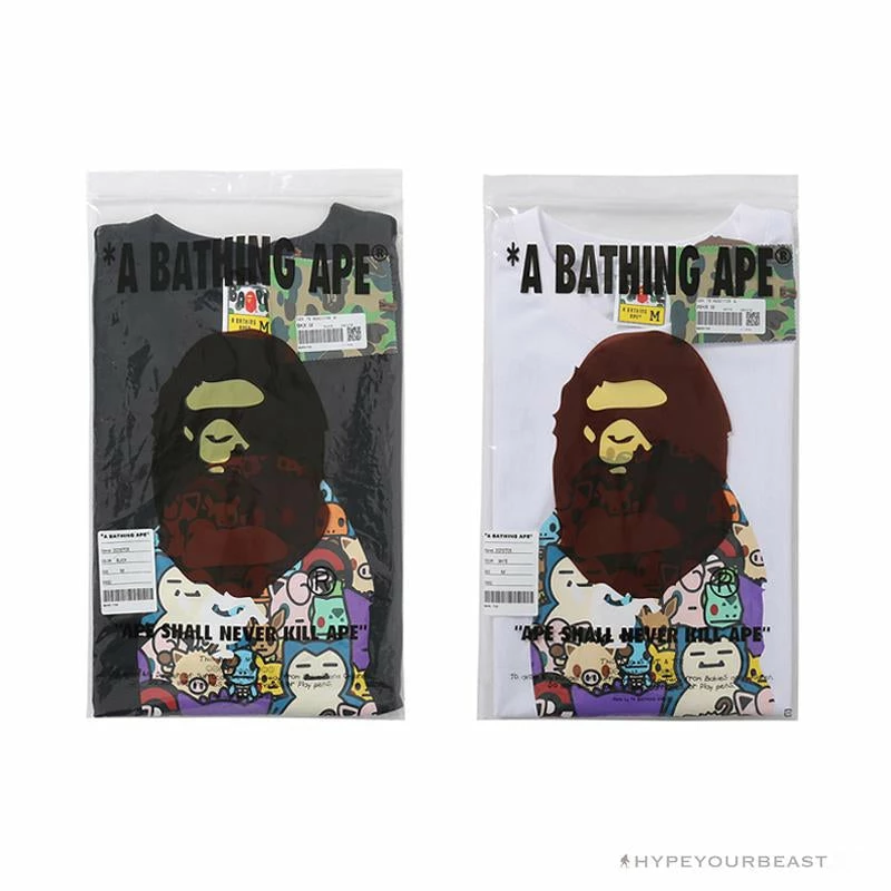 Hypeyourbeast Clothes BAPE Pokémon Co-branded Ape Head Tee Shirt 'BLACK' 15 Hypeyourbeast Clothes BAPE Pokémon Co-branded Ape Head Tee Shirt 'BLACK'