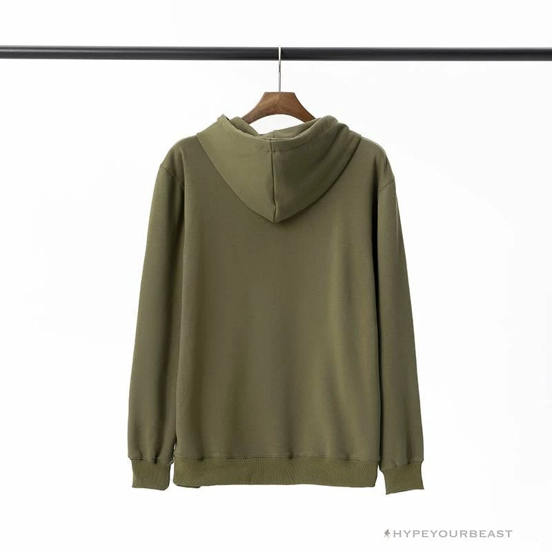 Hypeyourbeast BAPE Classic Ape Head Embroidered Standard Cotton Terry Hoodie 'ARMY GREEN' 2 Hypeyourbeast BAPE Classic Ape Head Embroidered Standard Cotton Terry Hoodie 'ARMY GREEN'