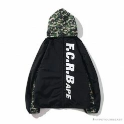Hypeyourbeast BAPE X FCRB Joint Double Zip Camouflage Hoodie 'BLACK' Clothes
