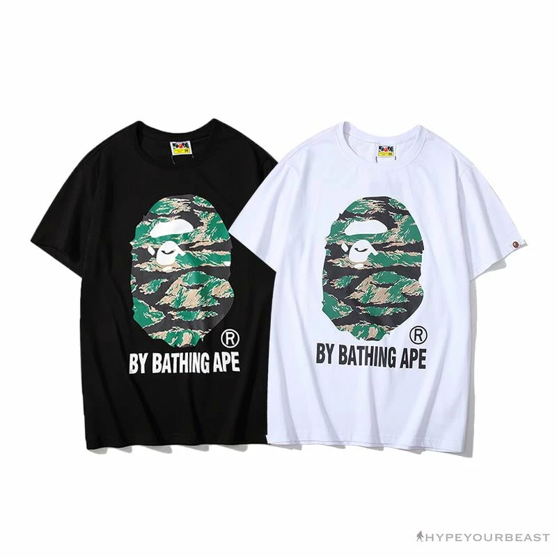 Hypeyourbeast BAPE Tiger Pattern Camouflage Ape Initials Tee Shirt 'WHITE' Clothes 5 Hypeyourbeast BAPE Tiger Pattern Camouflage Ape Initials Tee Shirt 'WHITE' Clothes