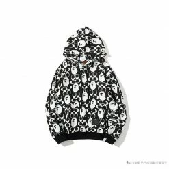Hypeyourbeast Clothes BAPE X COACH Co-Branded Black-White Hoodie
