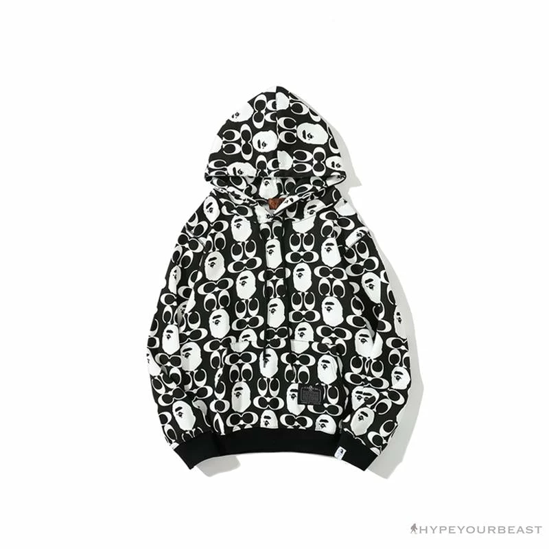 Hypeyourbeast Clothes BAPE X COACH Co-Branded Black-White Hoodie 1 Hypeyourbeast Clothes BAPE X COACH Co-Branded Black-White Hoodie