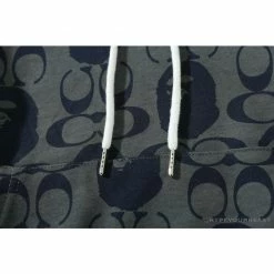 Hypeyourbeast BAPE X COACH Co-Branded Dark-Blue Hoodie Clothes