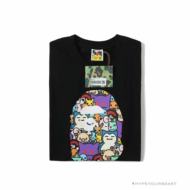 Hypeyourbeast Clothes BAPE Pokémon Co-branded Ape Head Tee Shirt 'BLACK' 12 Hypeyourbeast Clothes BAPE Pokémon Co-branded Ape Head Tee Shirt 'BLACK'