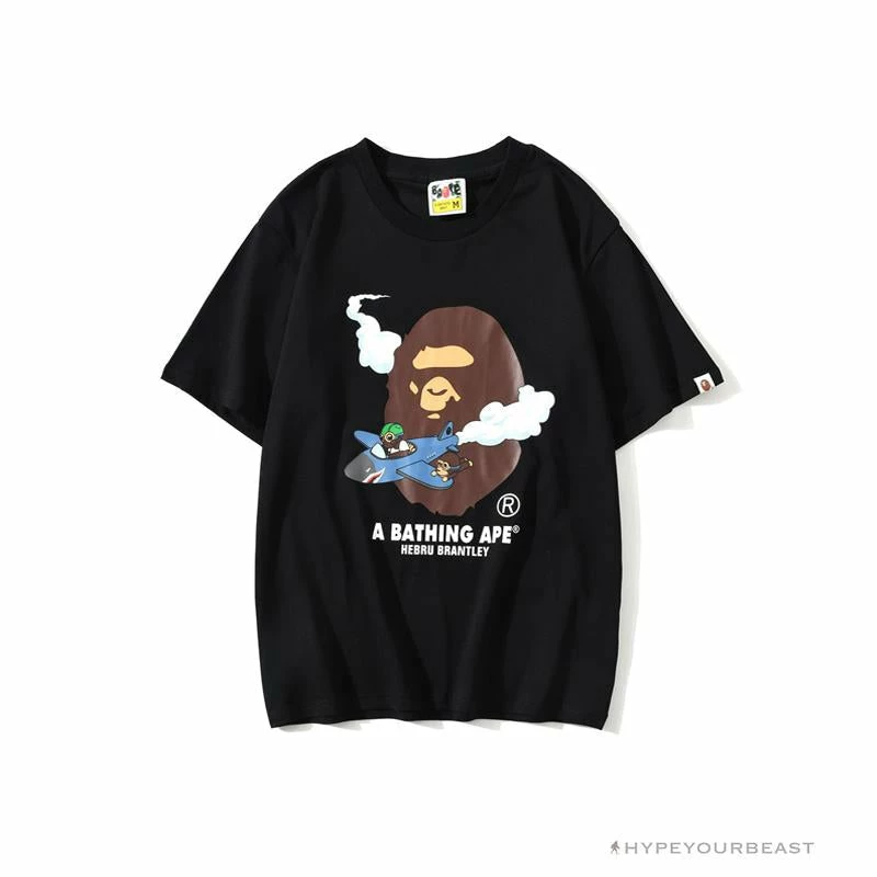 Hypeyourbeast Clothes BAPE Co-Branded Fly Boy Tee Shirt 'BLACK' 1 Hypeyourbeast Clothes BAPE Co-Branded Fly Boy Tee Shirt 'BLACK'