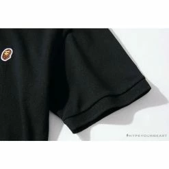 Hypeyourbeast BAPE Solid Color Versatile Embroidered Ape Head Small Badge Polo Shirt 'BLACK' Clothes 18 Hypeyourbeast BAPE Solid Color Versatile Embroidered Ape Head Small Badge Polo Shirt 'BLACK' Clothes