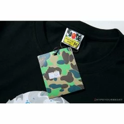 Hypeyourbeast Clothes BAPE Starry Sky Camouflage Luminous Great Ape Man Head Tee Shirt 'BLACK'
