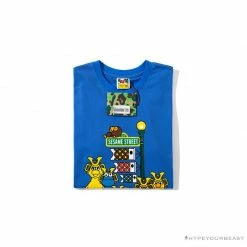 Hypeyourbeast BAPE Baby Milo Sesame Street Carp Streamer Tee Shirt 'BLUE'