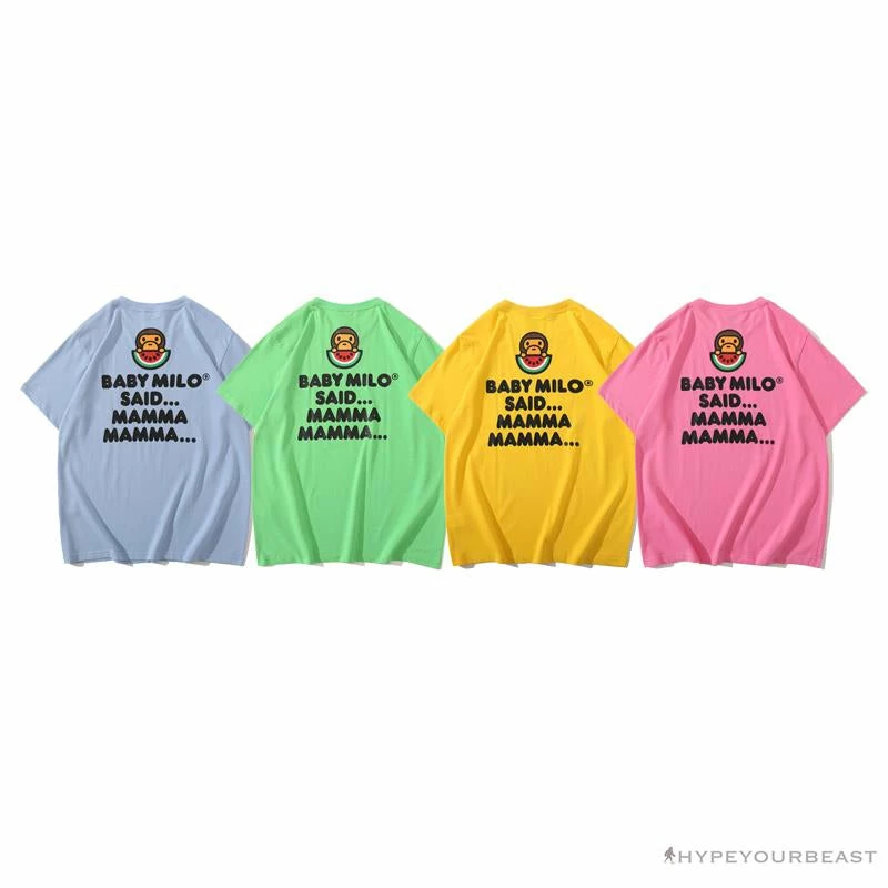 Hypeyourbeast BAPE Baby Milo Watermelon Little Monkey Tee Shirt 'BLUE' 6 Hypeyourbeast BAPE Baby Milo Watermelon Little Monkey Tee Shirt 'BLUE'