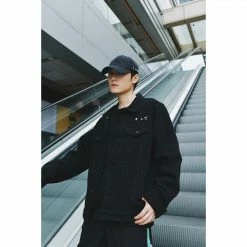 HypeYourBeast Off White Denim Black Jacket - Black Hoodies & Jackets