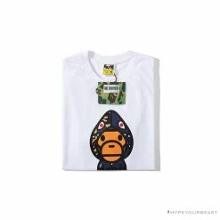 Hypeyourbeast BAPE Baby Milo Blue Shark Hat Little Monkey Tee Shirt 'WHITE'