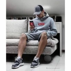 Hypeyourbeast Supreme Box Logo Hoodie Grey Red