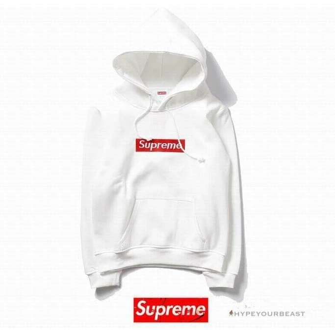 Hypeyourbeast Supreme Box Logo Hoodie White Red 2 Hypeyourbeast Supreme Box Logo Hoodie White Red