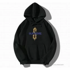 Hypeyourbeast Supreme Hoodie Black Gold S Purple Hoodies & Jackets
