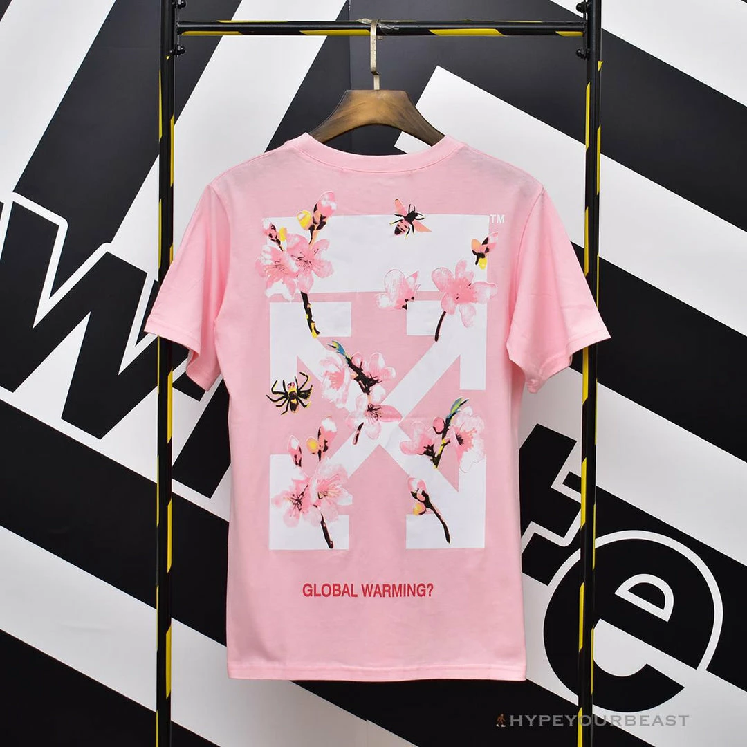 Hypeyourbeast OFF-WHITE Sakura Tee Shirt 'PINK' T-Shirts 2 Hypeyourbeast OFF-WHITE Sakura Tee Shirt 'PINK' T-Shirts