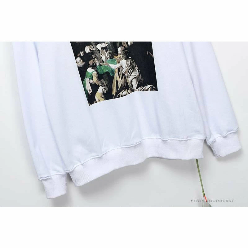 Hypeyourbeast OFF-WHITE New Madonna Painting Cotton Terry Long Sleeve Shirt 'WHITE' Shirts 8 Hypeyourbeast OFF-WHITE New Madonna Painting Cotton Terry Long Sleeve Shirt 'WHITE' Shirts