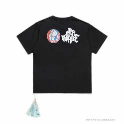 Hypeyourbeast OFF-WHITE Graffiti Letter Doraemon Tee Shirt ' BLACK' T-Shirts