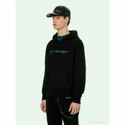 Hypeyourbeast Hoodies & Jackets OFF-WHITE Hand-Painted Utility Pole Worker Hoodie 'BLACK'