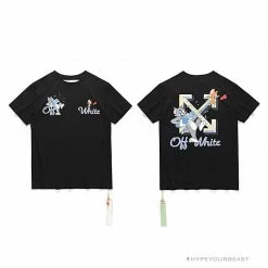 Hypeyourbeast OFF-WHITE Summer Tom And Jerry Print Tee Shirt 'BLACK' T-Shirts