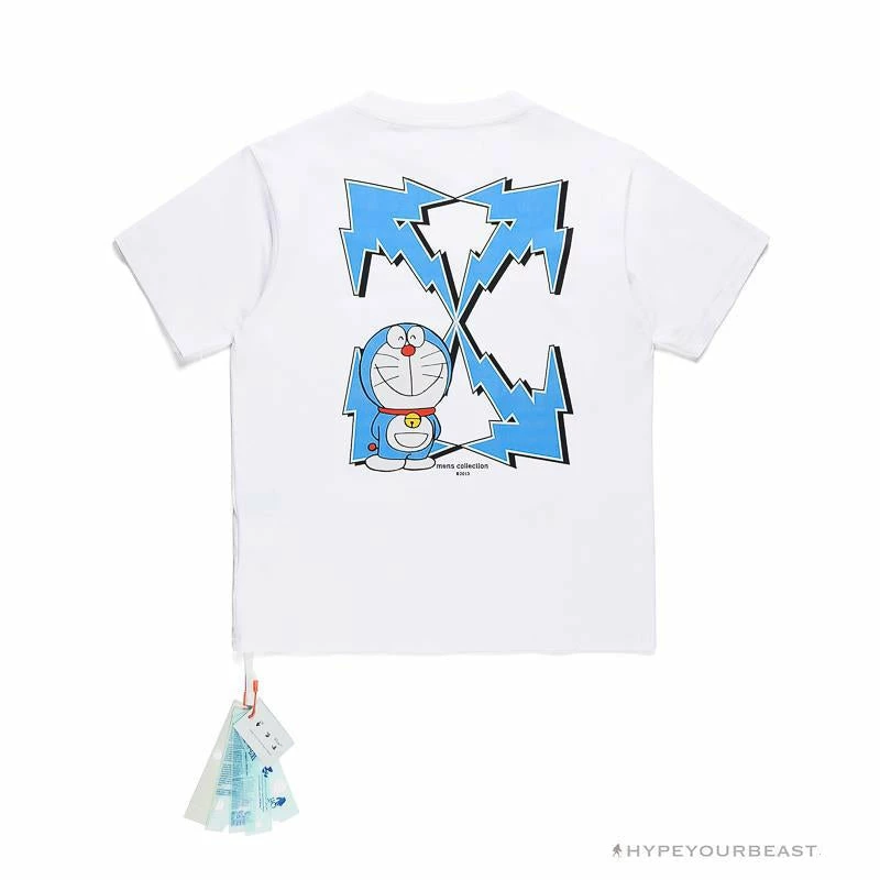 Hypeyourbeast OFF-WHITE Spoof Doraemon Arrow Tee Shirt White T-Shirts 2 Hypeyourbeast OFF-WHITE Spoof Doraemon Arrow Tee Shirt White T-Shirts