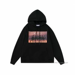 HypeYourBeast Off White Hoodie Flamingo - Black Hoodies & Jackets