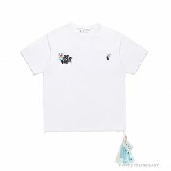 Hypeyourbeast OFF-WHITE Graffiti Letter Doraemon Tee Shirt 'WHITE'