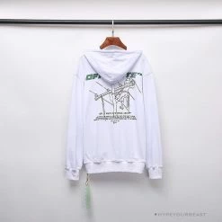 Hypeyourbeast OFF-WHITE Hand-Painted Utility Pole Worker Hoodie 'WHITE'