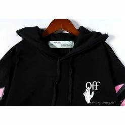 Hypeyourbeast OFF-WHITE Pink Orange Arrow Hoodie 'BLACK' Hoodies & Jackets