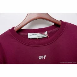 Hypeyourbeast OFF-WHITE Classic Basic Cotton Terry Long Sleeve Shirt 'WINE RED' Shirts