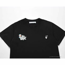 Hypeyourbeast OFF-WHITE Graffiti Letter Doraemon Tee Shirt ' BLACK' T-Shirts