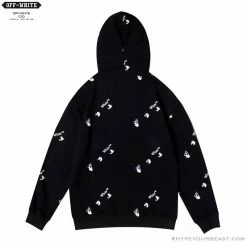 Hypeyourbeast OFF-WHITE Classic Print Hoodie 'BLACK' Hoodies & Jackets