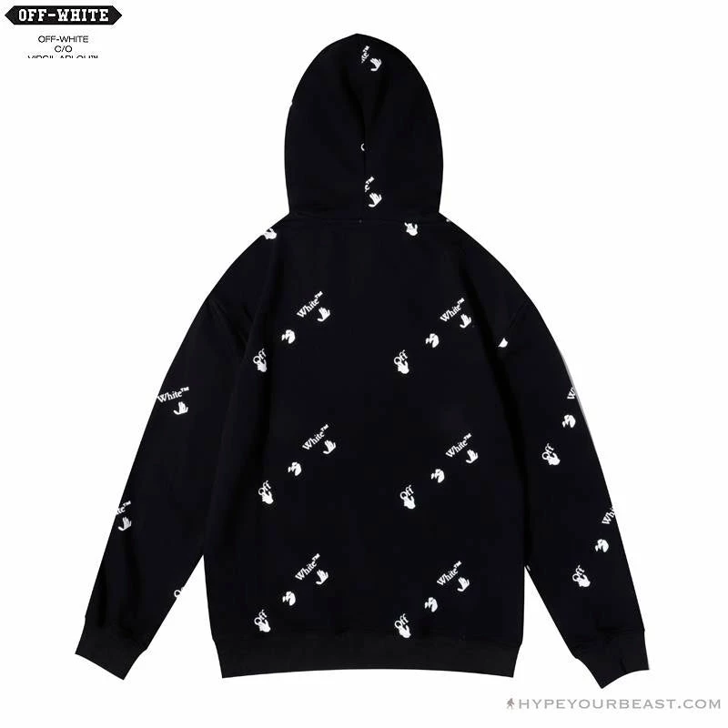 Hypeyourbeast OFF-WHITE Classic Print Hoodie 'BLACK' Hoodies & Jackets 2 Hypeyourbeast OFF-WHITE Classic Print Hoodie 'BLACK' Hoodies & Jackets