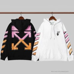 Hypeyourbeast Hoodies & Jackets OFF-WHITE Pink Orange Arrow Hoodie 'WHITE'