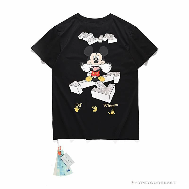 Hypeyourbeast OFF-WHITE Mickey Bluff Face Tee Shirt 'BLACK' 2 Hypeyourbeast OFF-WHITE Mickey Bluff Face Tee Shirt 'BLACK'