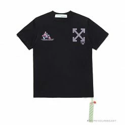 Hypeyourbeast T-Shirts OFF-WHITE Joint Running Mickey Mouse Arrow Tee Shirt 'BLACK'