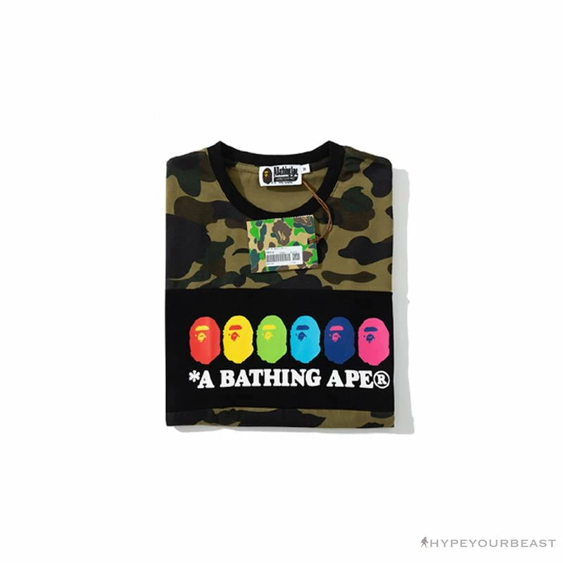 Hypeyourbeast BAPE KIDS Color Ape Head Camouflage Tee Shirt 'GREEN' Clothes 3 Hypeyourbeast BAPE KIDS Color Ape Head Camouflage Tee Shirt 'GREEN' Clothes