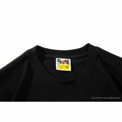 Hypeyourbeast BAPE Ape Man Head 28th Anniversary Camouflage Color Block Tee 'BLACK'