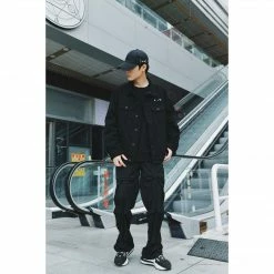 HypeYourBeast Off White Denim Black Jacket - Black Hoodies & Jackets