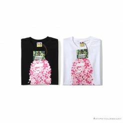 Hypeyourbeast BAPE Japan Limited Edition Pink Cherry Tree Tee Shirt 'WHITE'