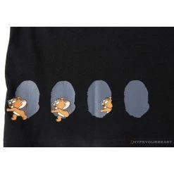 Hypeyourbeast Clothes BAPE Little Ape Head Tom And Jerry Chase Tee Shirt 'BLACK'
