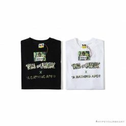 Hypeyourbeast Clothes BAPE Little Ape Head Tom And Jerry Chase Tee Shirt 'BLACK'