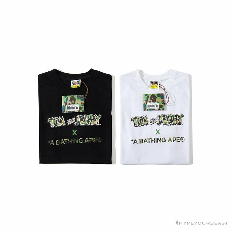 Hypeyourbeast BAPE Little Ape Head Tom And Jerry Chase Tee Shirt 'WHITE' Clothes 5 Hypeyourbeast BAPE Little Ape Head Tom And Jerry Chase Tee Shirt 'WHITE' Clothes