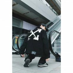 HypeYourBeast Off White Denim Black Jacket - White Hoodies & Jackets