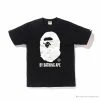 Hypeyourbeast BAPE Luminous Spots Camouflage Great Ape Man White Head Cotton Short Sleeve Tee Shirt 'BLACK' Clothes