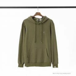 Hypeyourbeast BAPE Classic Ape Head Embroidered Standard Cotton Terry Hoodie 'ARMY GREEN'