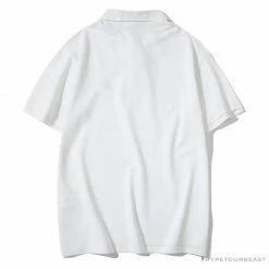 Hypeyourbeast BAPE Solid Color Versatile Embroidered Ape Head Small Badge Polo Shirt 'WHITE'