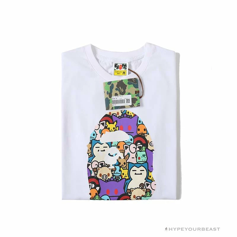 Hypeyourbeast BAPE Pokémon Co-branded Ape Head Tee Shirt 'WHITE' 3 Hypeyourbeast BAPE Pokémon Co-branded Ape Head Tee Shirt 'WHITE'