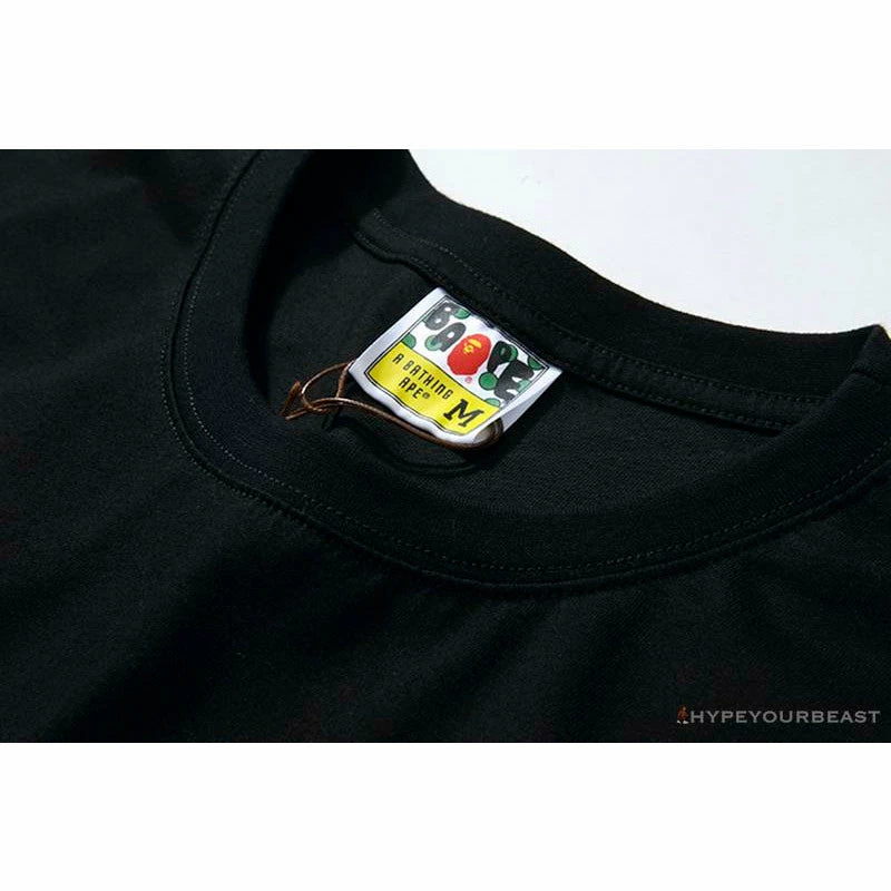 Hypeyourbeast Clothes BAPE Luminous Spots Camouflage Great Ape Man Black Head Cotton Short Sleeve Tee Shirt 'BLACK' 3 Hypeyourbeast Clothes BAPE Luminous Spots Camouflage Great Ape Man Black Head Cotton Short Sleeve Tee Shirt 'BLACK'