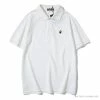 Hypeyourbeast BAPE Solid Color Versatile Embroidered Ape Head Small Badge Polo Shirt 'WHITE'